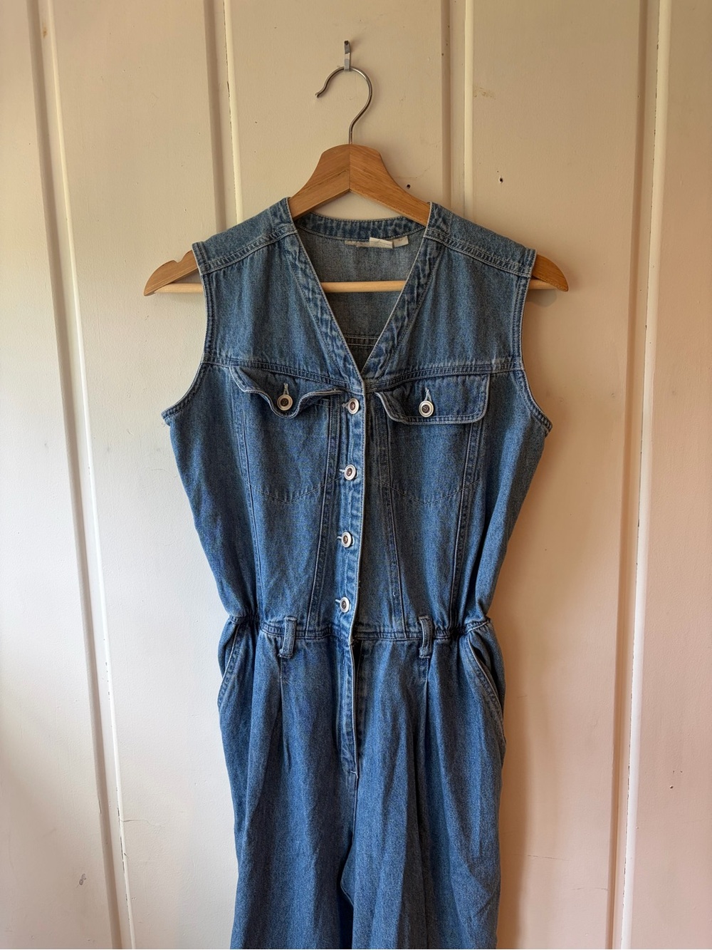 Vintage 90s Sleeveless Denim Jumpsuit